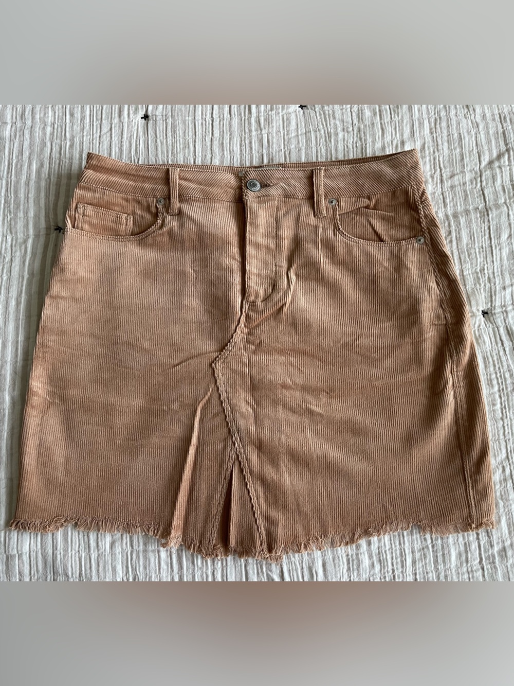 Love Tree Tan Corduroy Mini Skirt